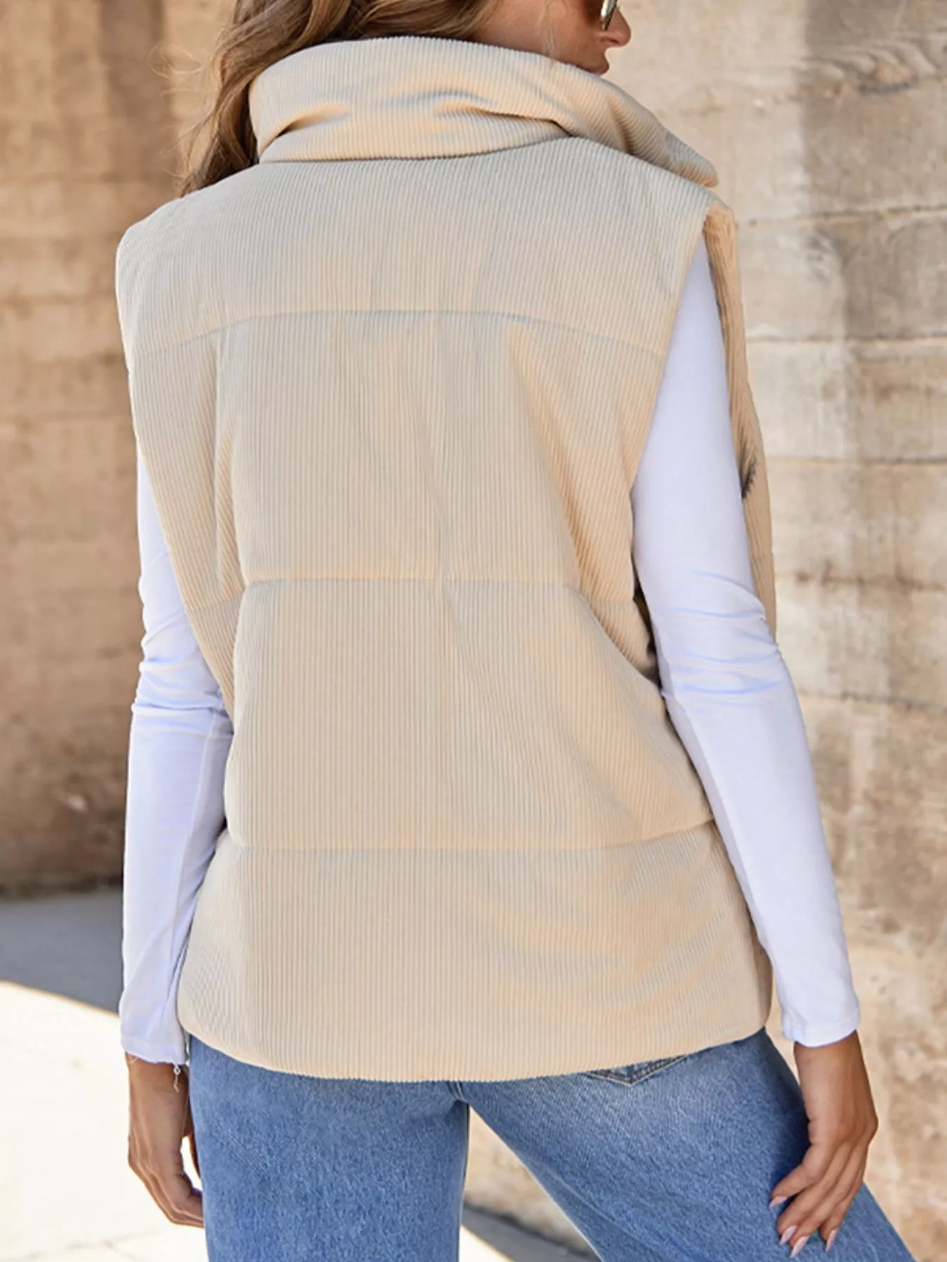 Corduroy Zip Up Vest Coat - Image 8