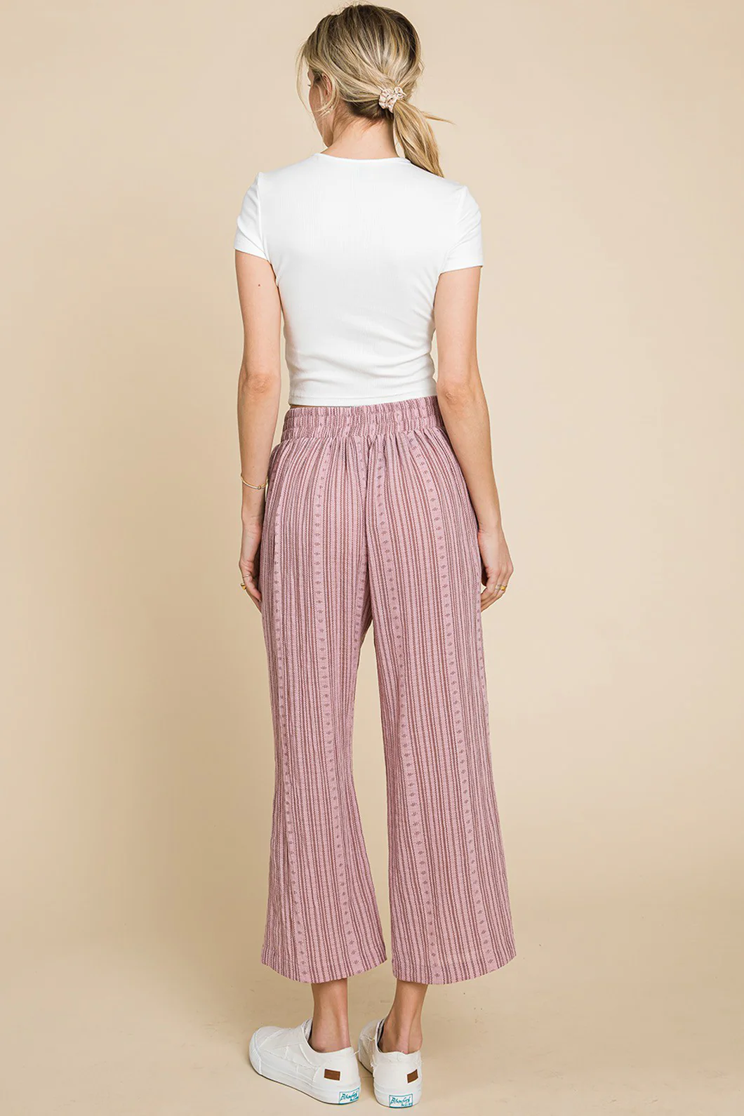 Cotton Bleu by Nu Lab Striped Elastic Waist Wide Leg Pants - Image 2
