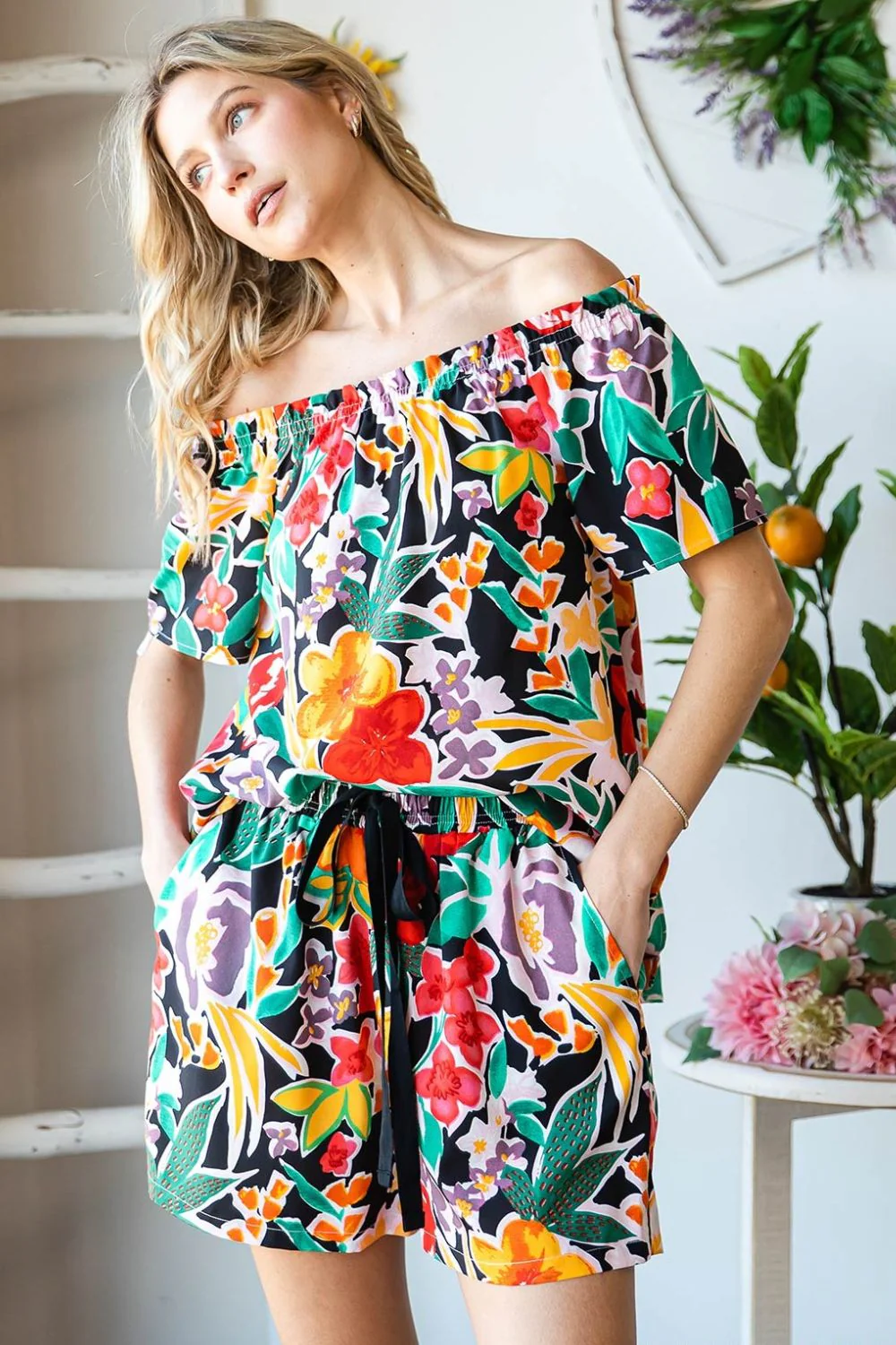 Cotton Bleu by Nu Label Floral Off-Shoulder Top - Image 4
