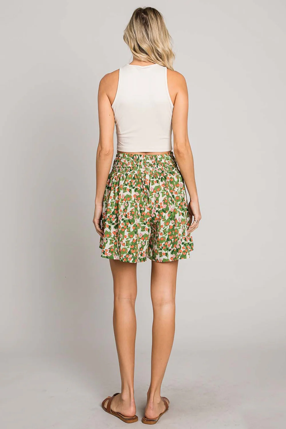 Cotton Bleu by Nu Label Floral Printed Smocked Waist Skorts - Image 2