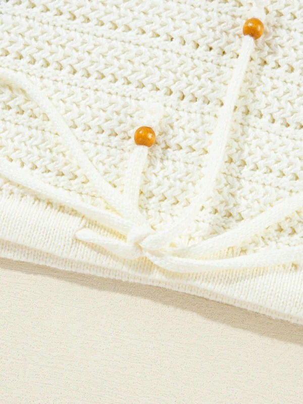 Cotton Eyelet Boho Floral Knit Sweater - Image 7