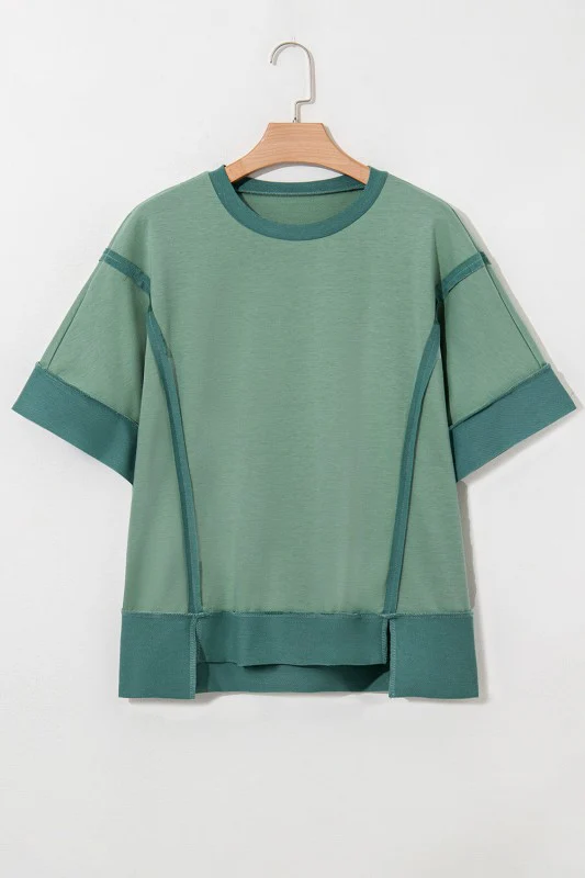 cotton green inside out out stitch sweatshirt - Image 6