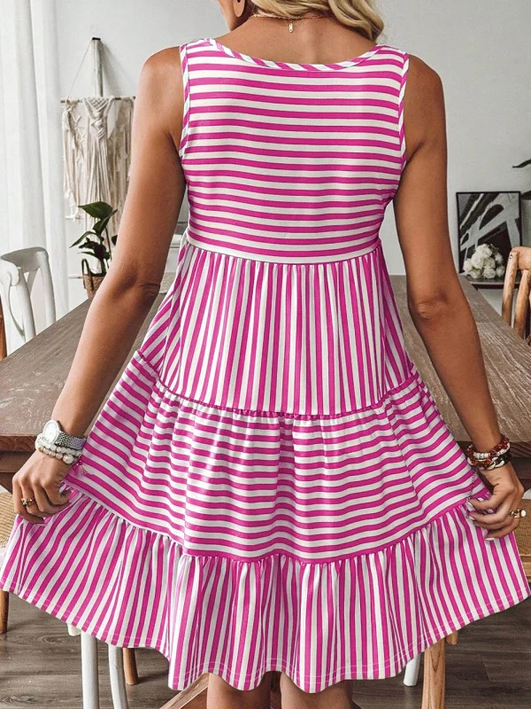 Cotton Pink Blue Multi Way Dress - Image 10