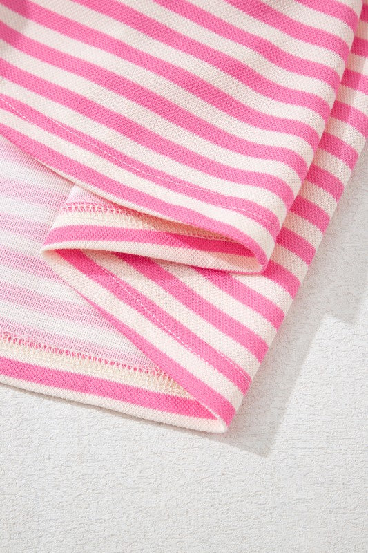 Cotton Pink Stripe backless t shirt - Image 6