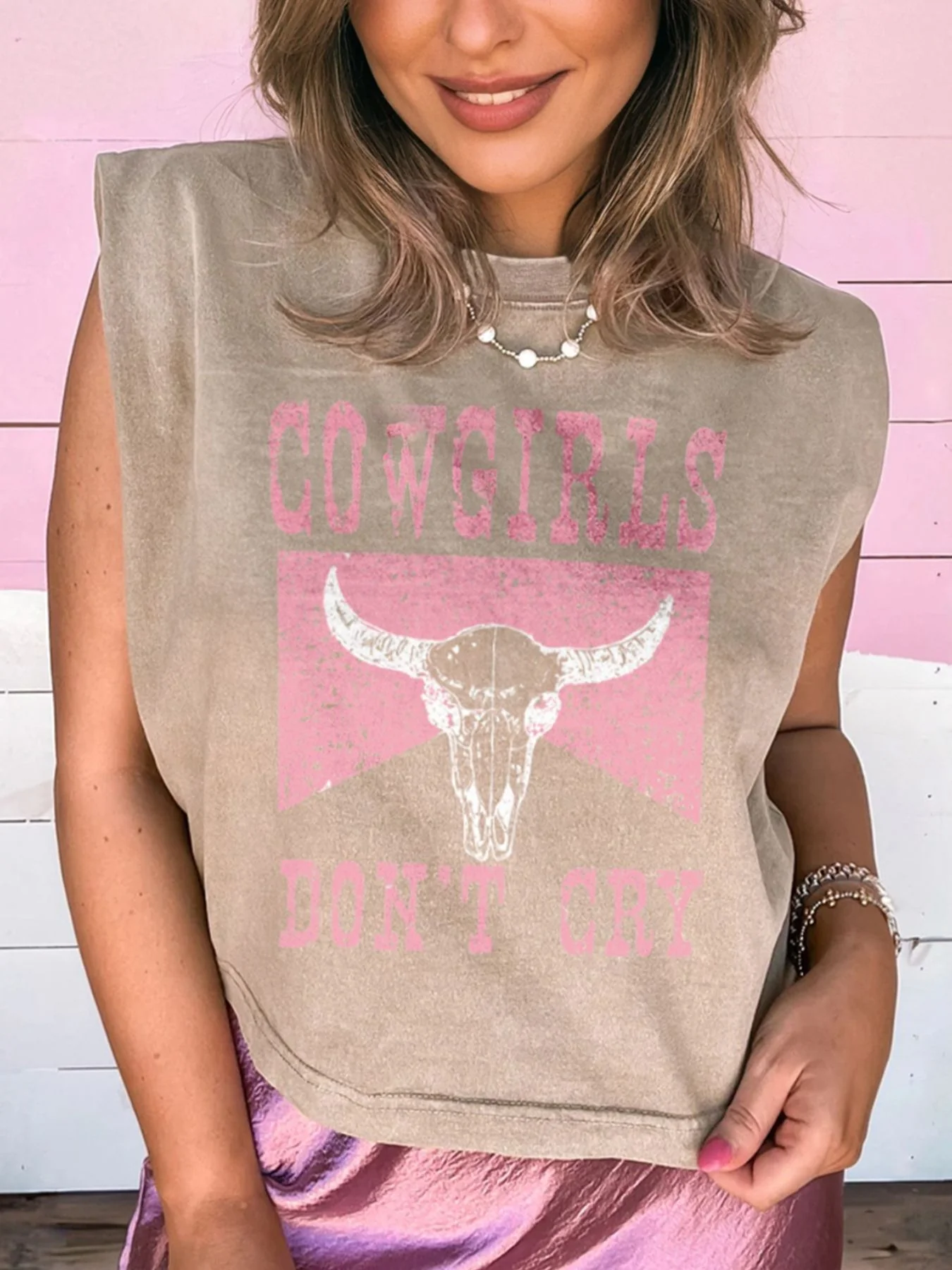 Cowboy & Beer Western Graphic Mineral Wash Tank Top - Image 11