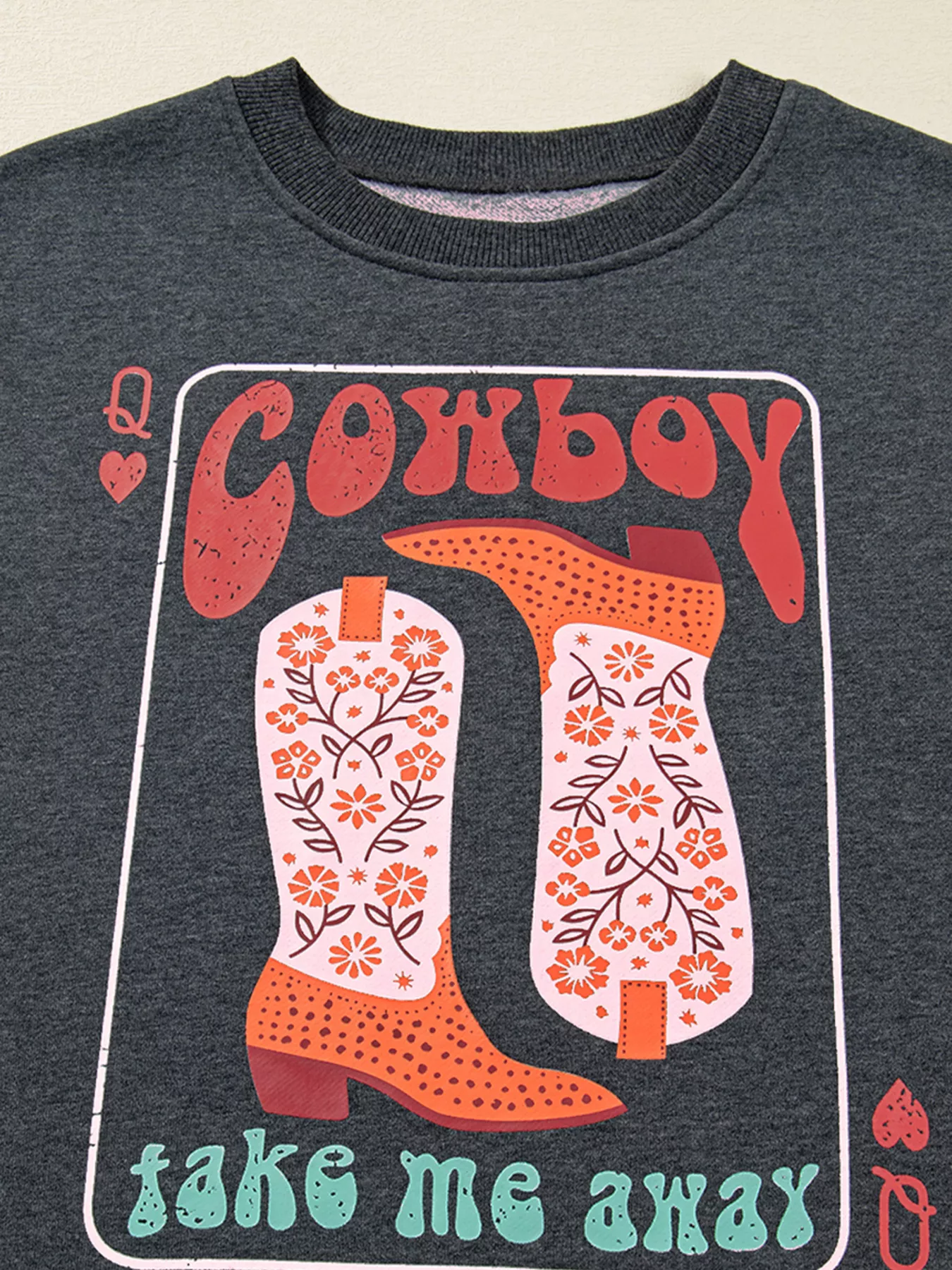 Cowboy Queen Card Drop Shoulder Graphic Sweatshirt - Image 9