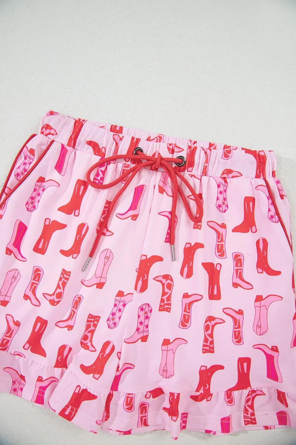 Cowgirl Boots Printed Shirt and Shorts Set - Image 11