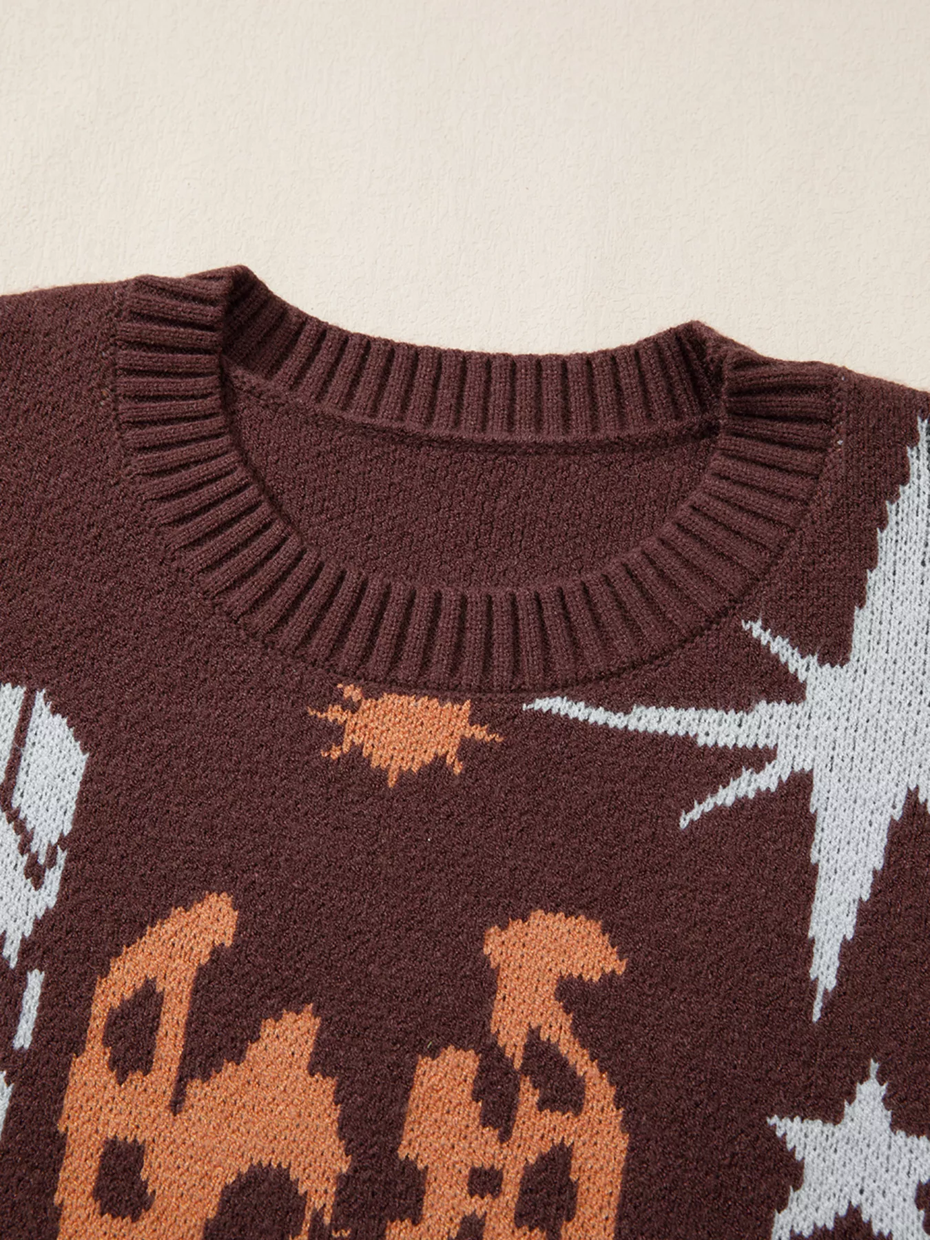 Cowgirl Round Neck Casual Sweater - Image 4