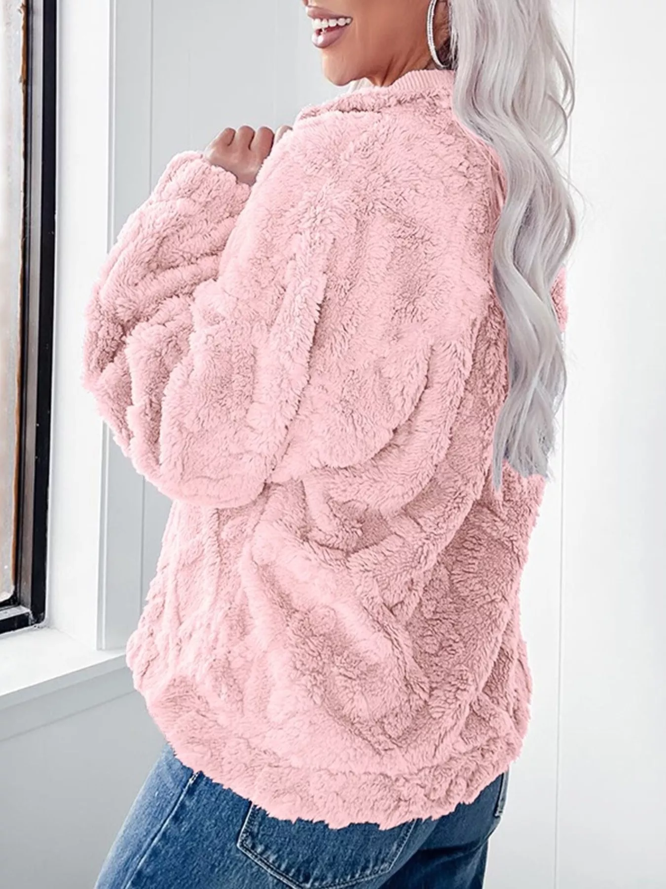 Cozy Fleece Quarter Zip Sweatshirt - Image 10