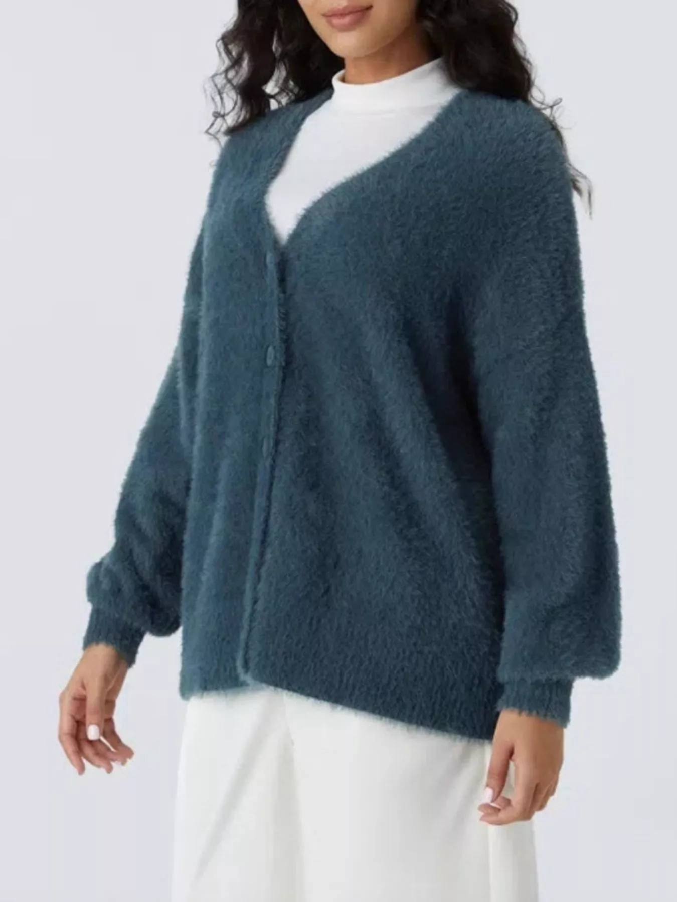 Cozy Knit Button-Down Cardigan - Image 2