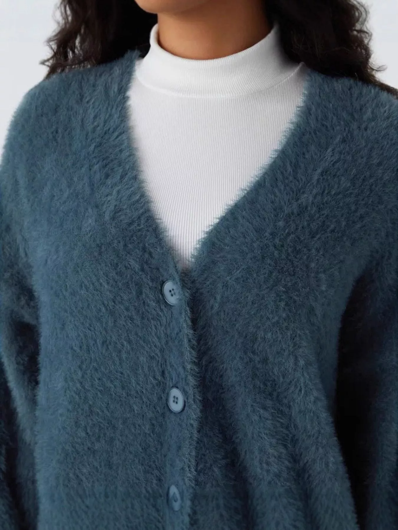 Cozy Knit Button-Down Cardigan - Image 3