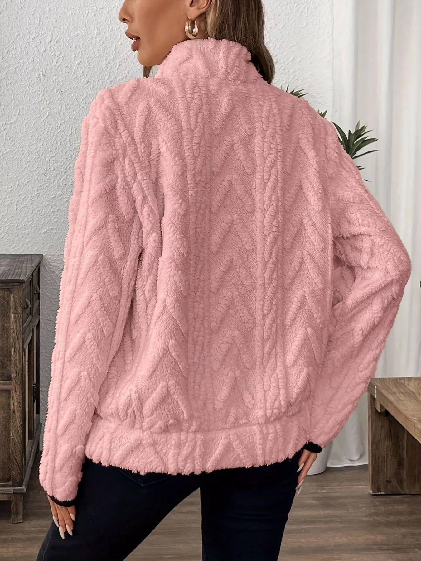 Cozy Sherpa Half Zip Sweatshirt - Image 6