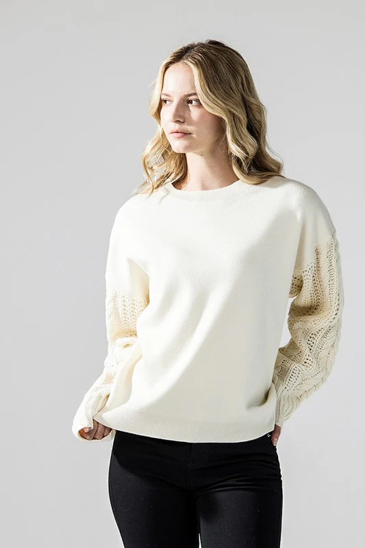 Cozy Solid Body Contrast Cable Knit Sweater - Image 16