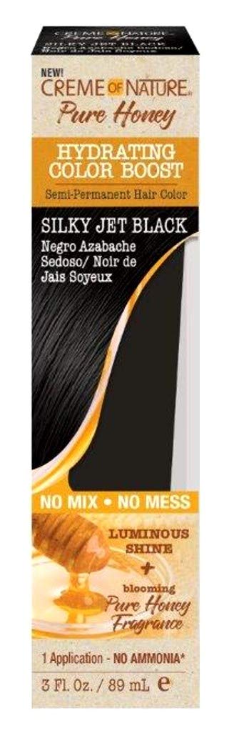 Creme Of Nature Pure Honey Color Boost Slky Jet Black 3 Ounce (89ml) (Pack of 2)