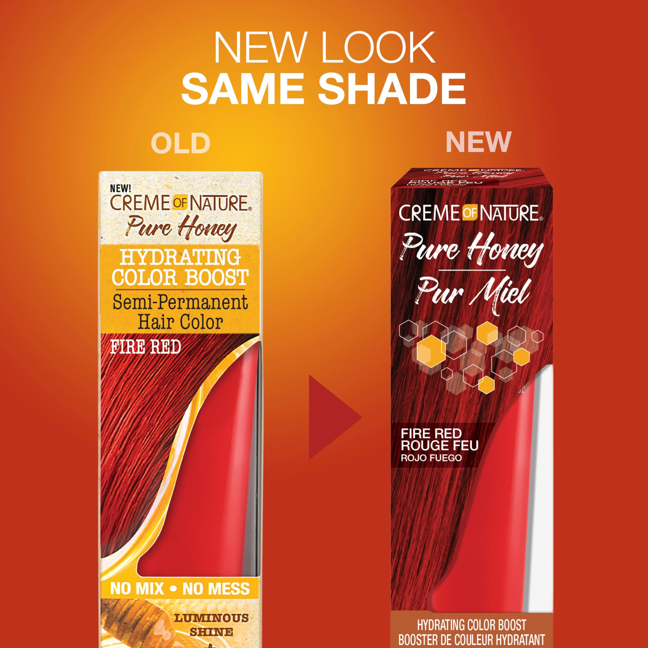 Creme of Nature Pure Honey Hydrating Color Boost Semi-Permanent Fire Red Hair Dye, 3 fl oz - Image 2