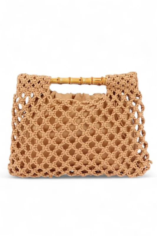 Crochet Bamboo Handle Summer Clutch - Image 3