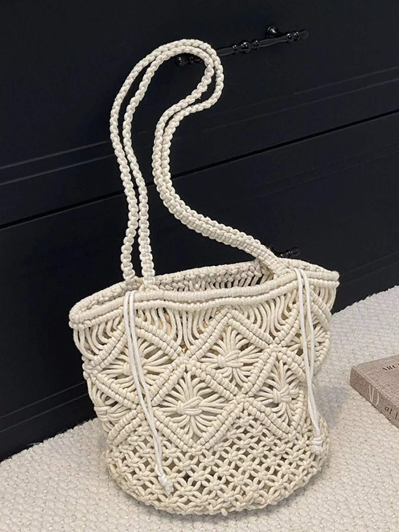 Crochet Bucket Shoulder Bag - Image 3