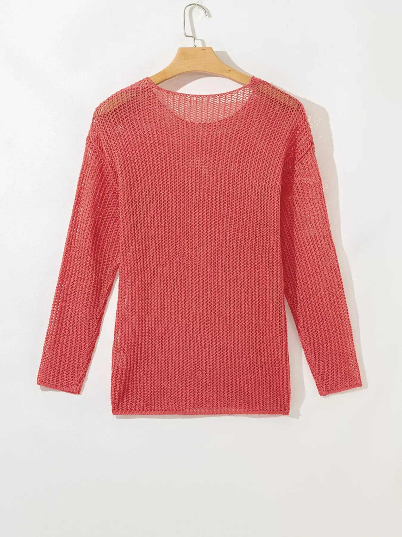 Crochet Hollow Out Long Sleeve Knit Top - Image 8