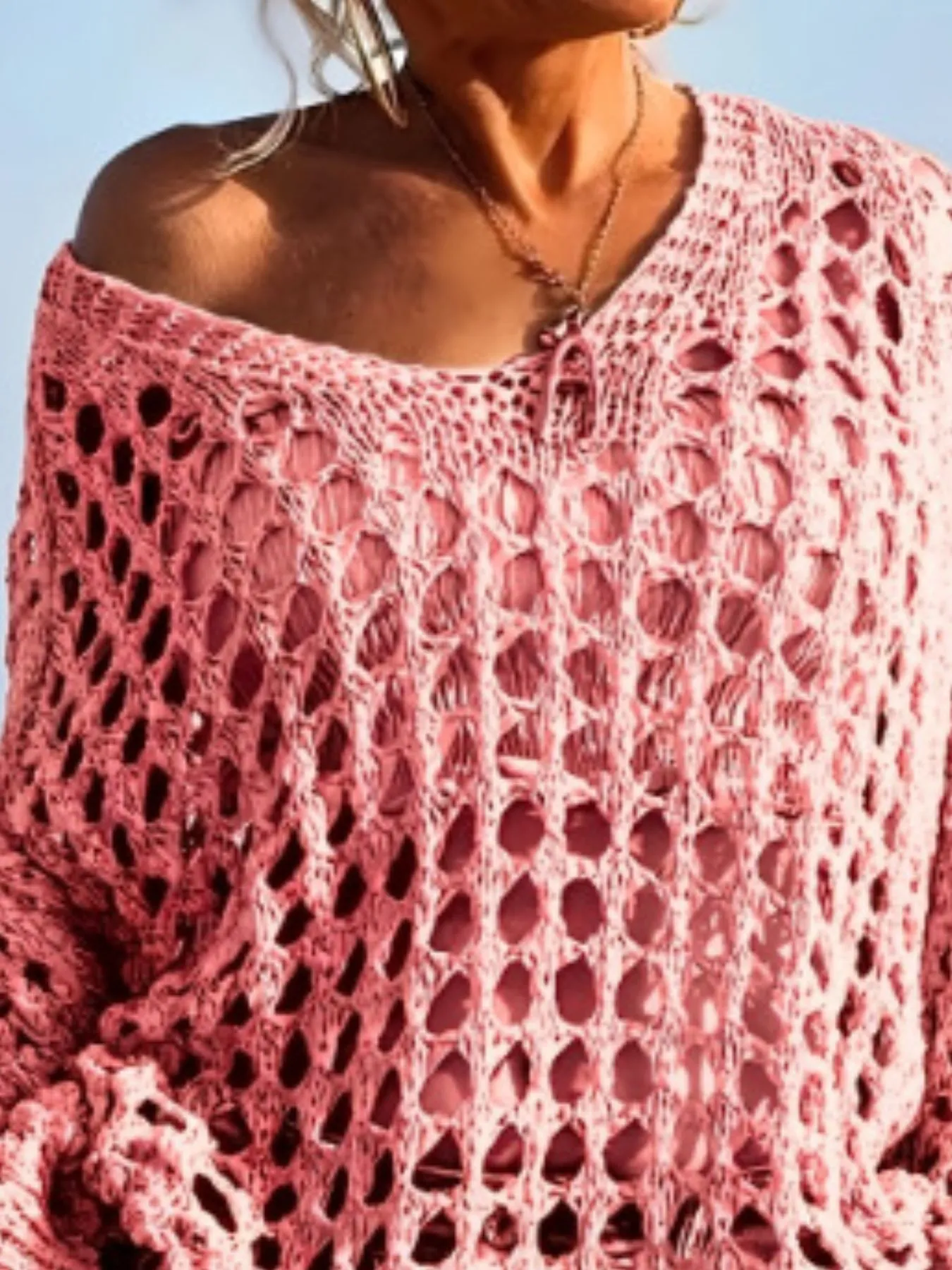 Crochet Long Sleeve Knit Cover Up - Image 15