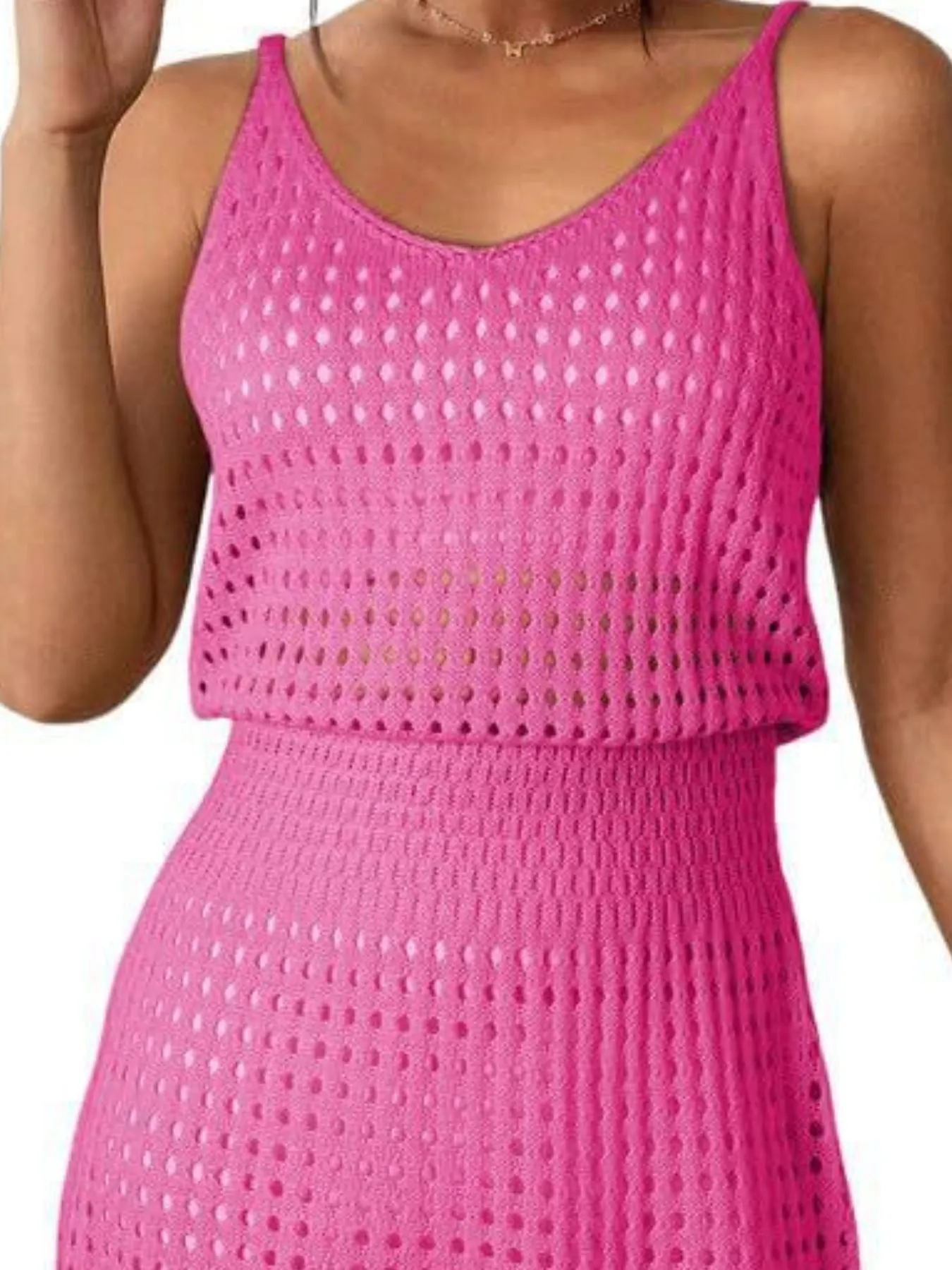 Crochet Sleeveless Knit Cover Up Dress - Image 19