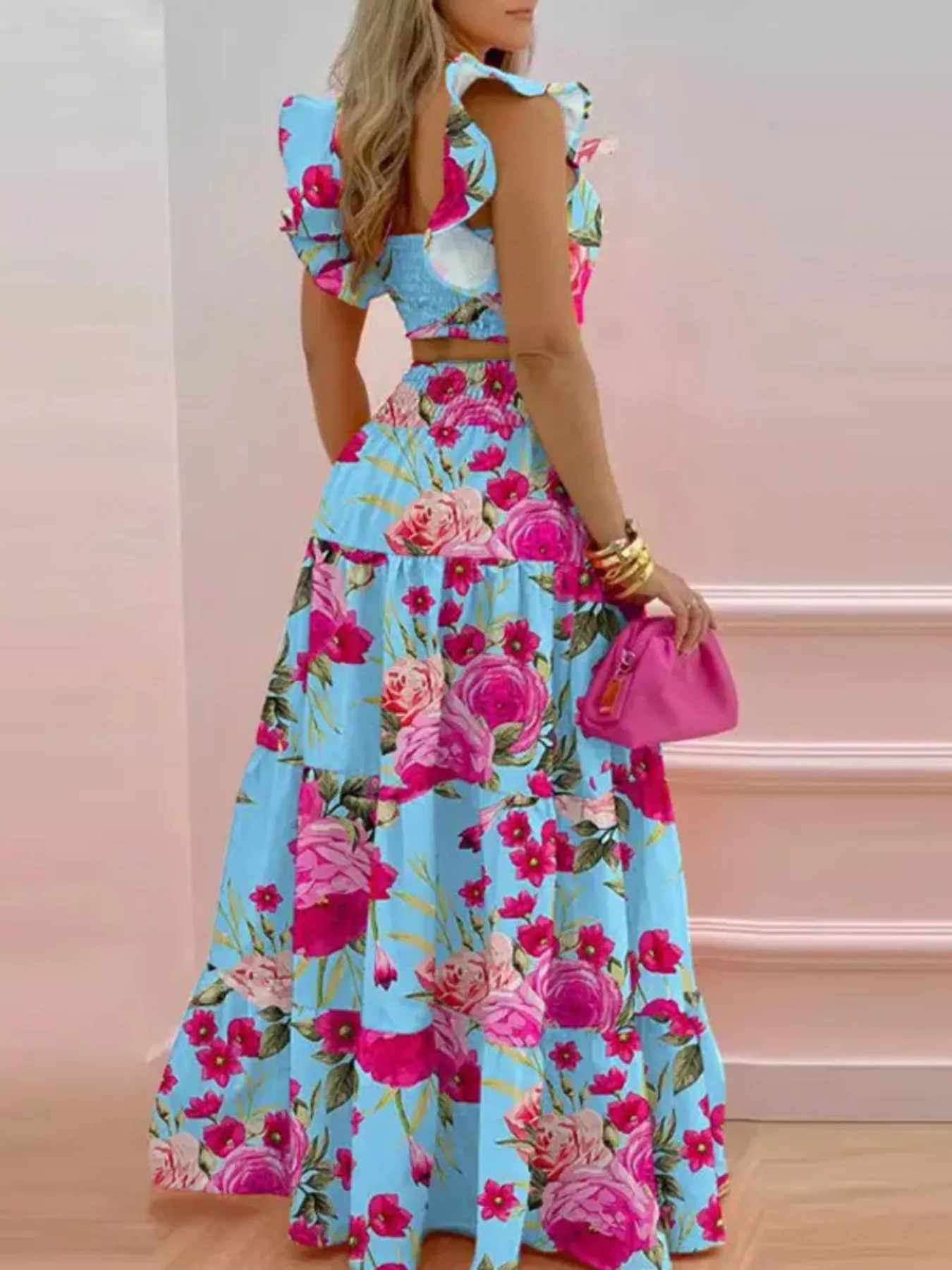 Crop Top and Tiered Maxi Skirt Set - Image 12