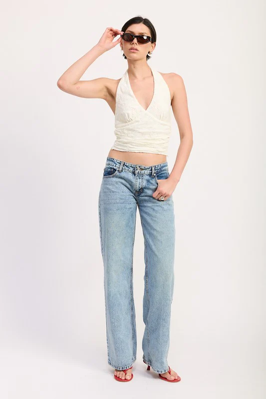 CROPPED HALTER TOP WITH LACE DETAIL - Image 5