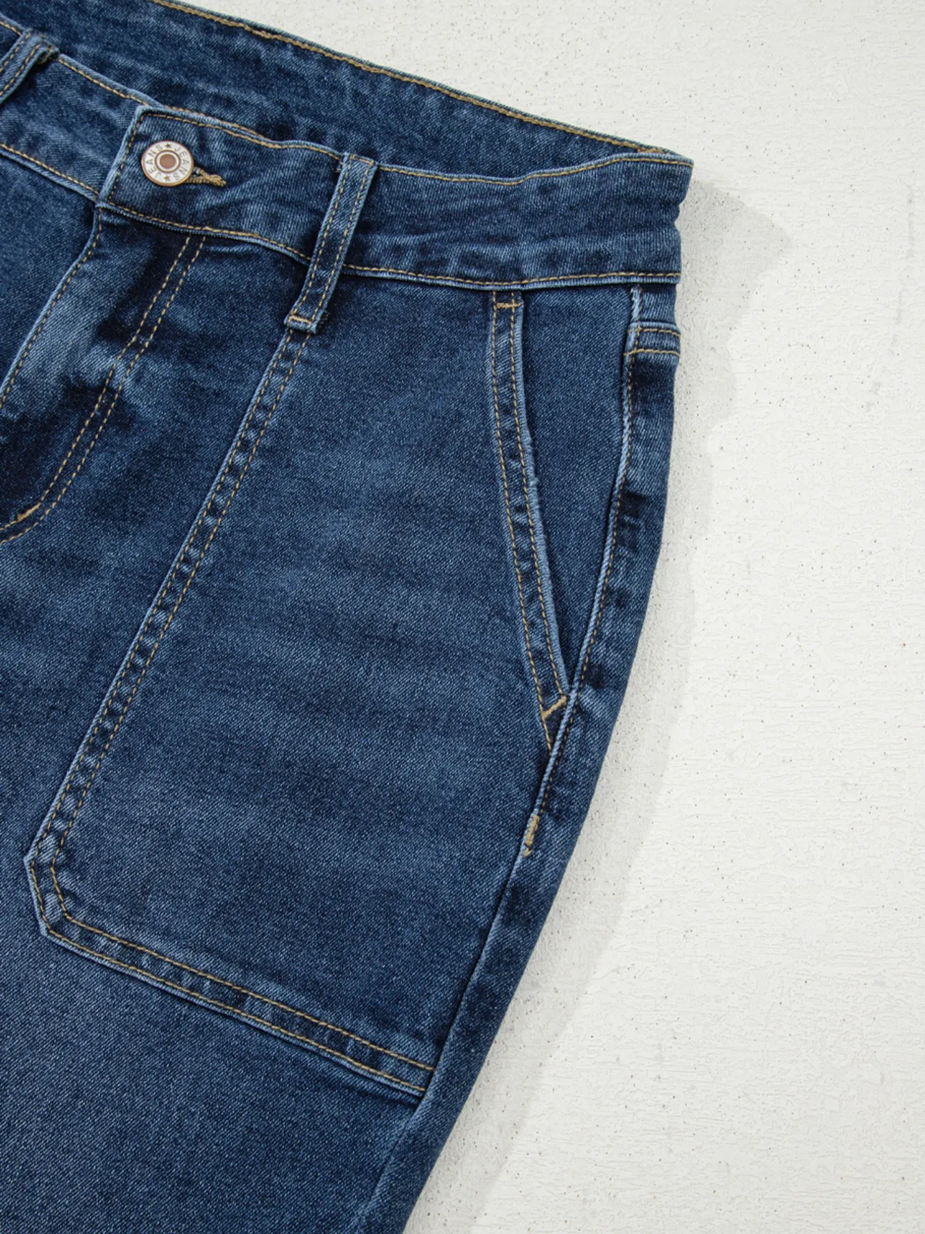 Cropped High Rise Wide Leg Jeans - Image 12