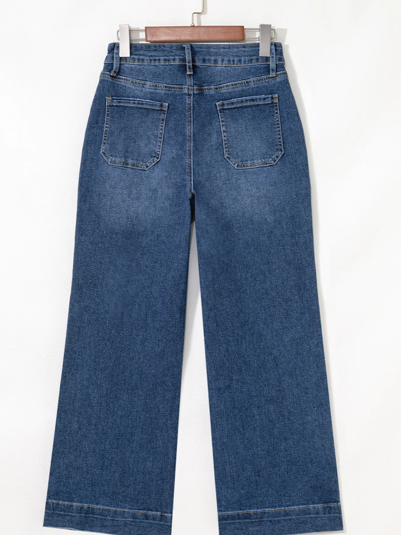 Cropped High Rise Wide Leg Jeans - Image 5
