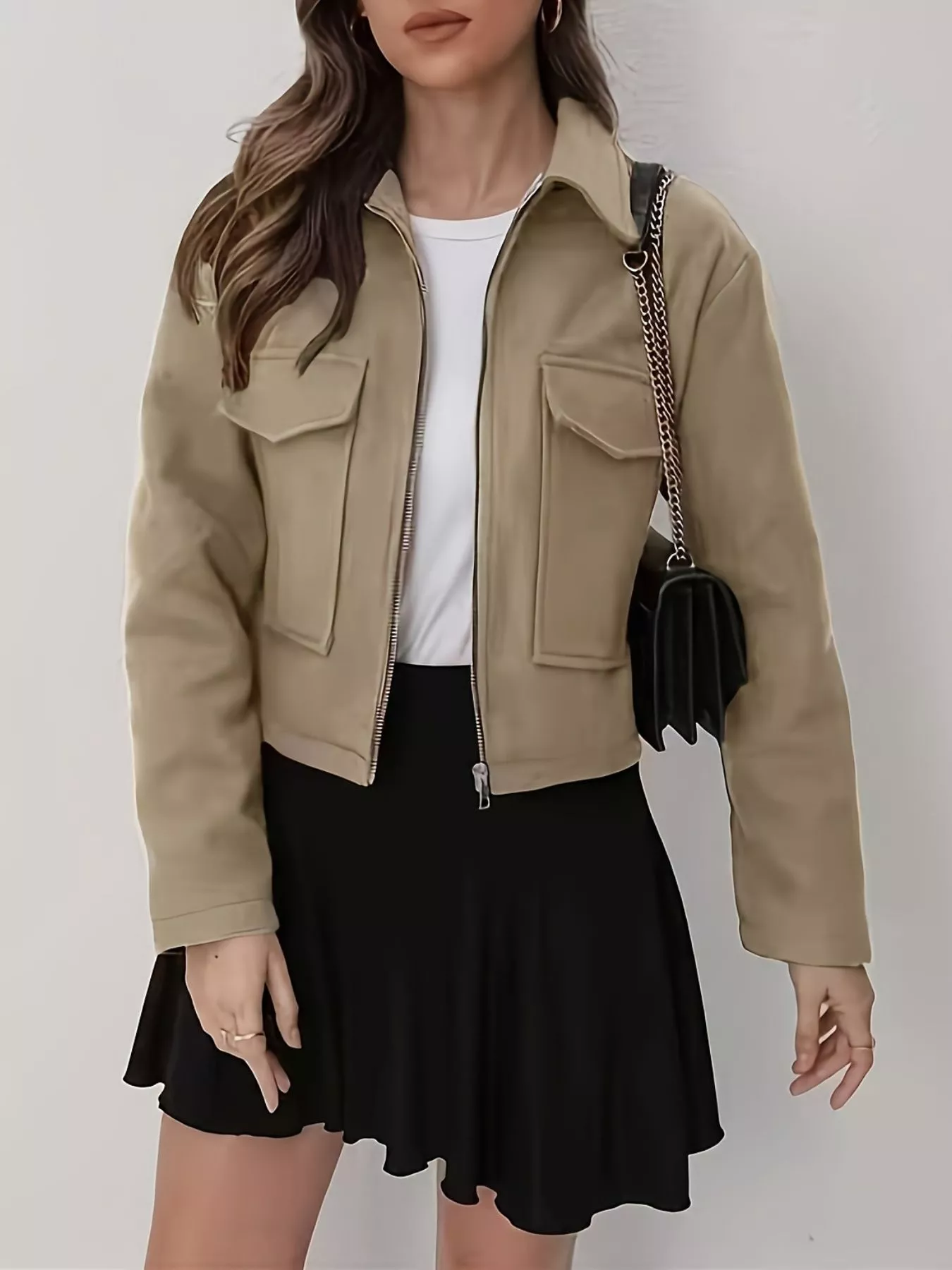 Cropped Zip-Up Pocketed Jacket - Image 10
