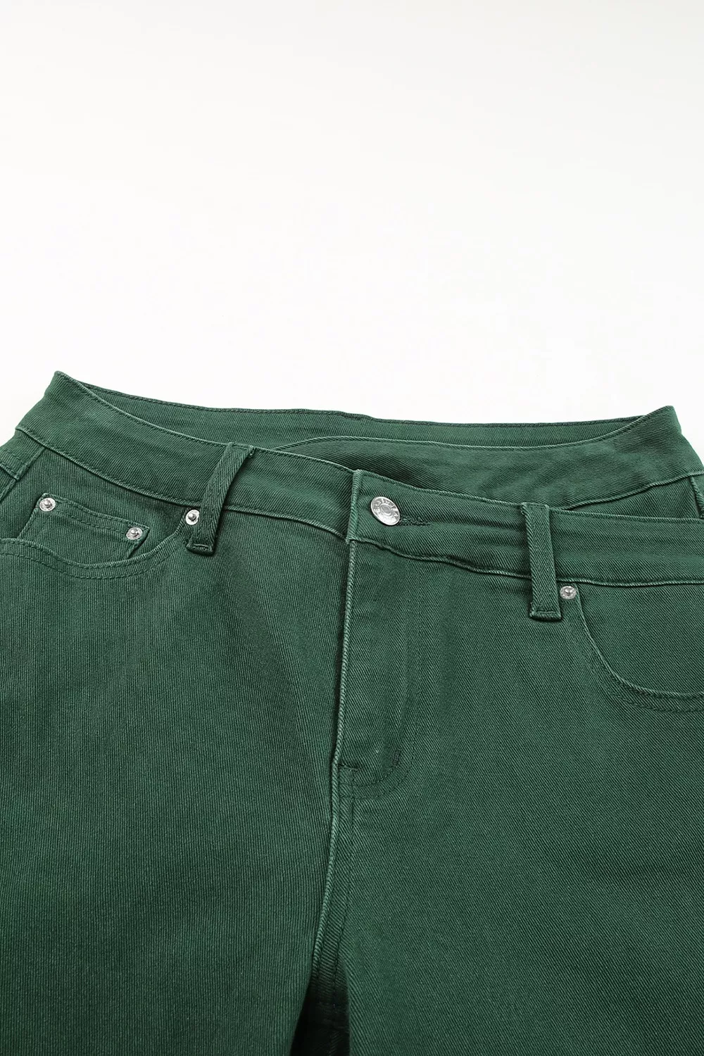 Crossed Waist Raw Hem Shift Jeans - Image 10