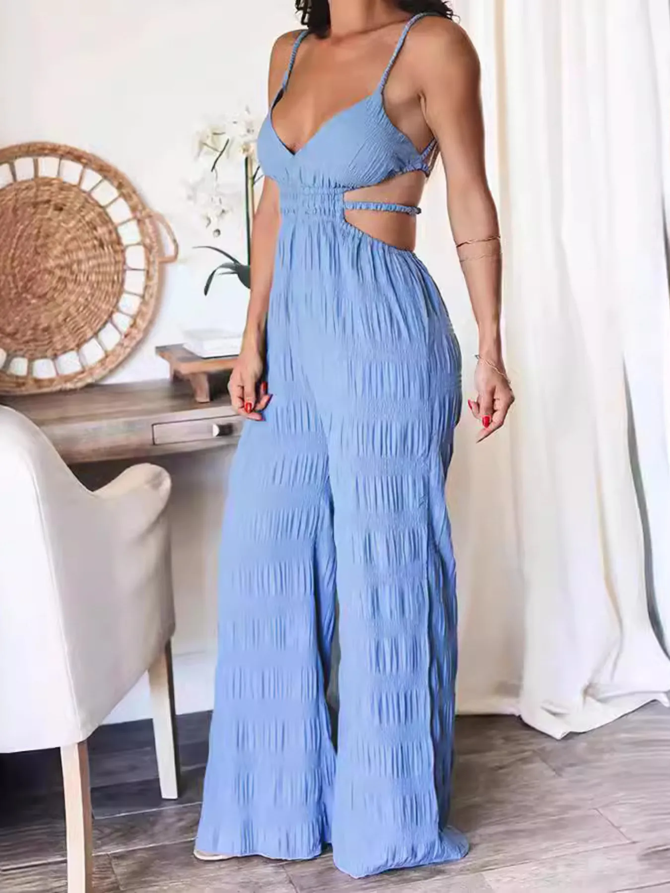 Cut-Out Wide Leg Jumpsuit - Image 4