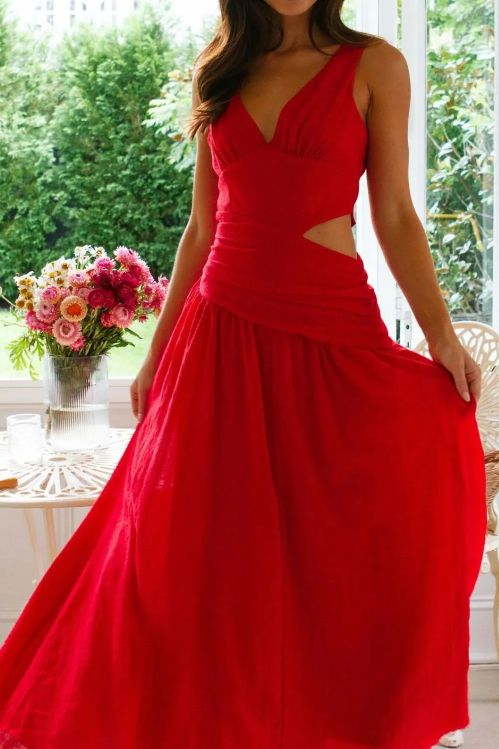 Cutout Back V-Neck Dress - Image 11