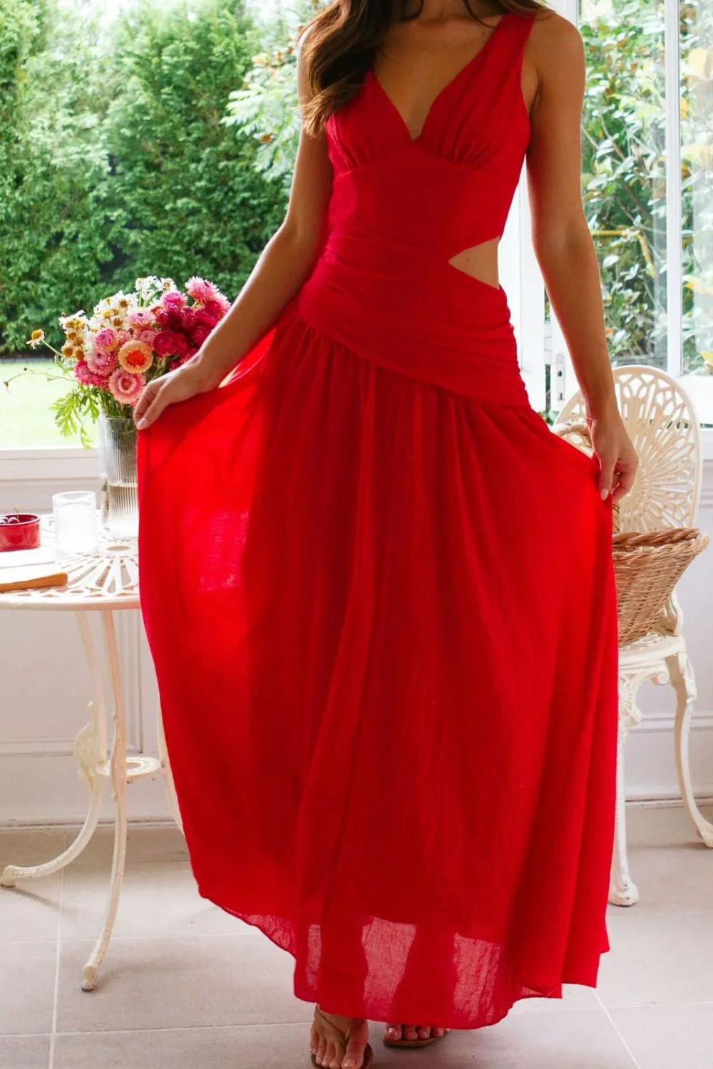 Cutout Back V-Neck Dress - Image 13