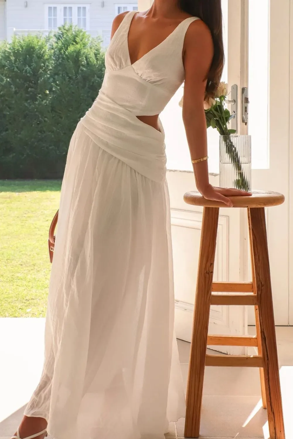 Cutout Back V-Neck Dress - Image 3