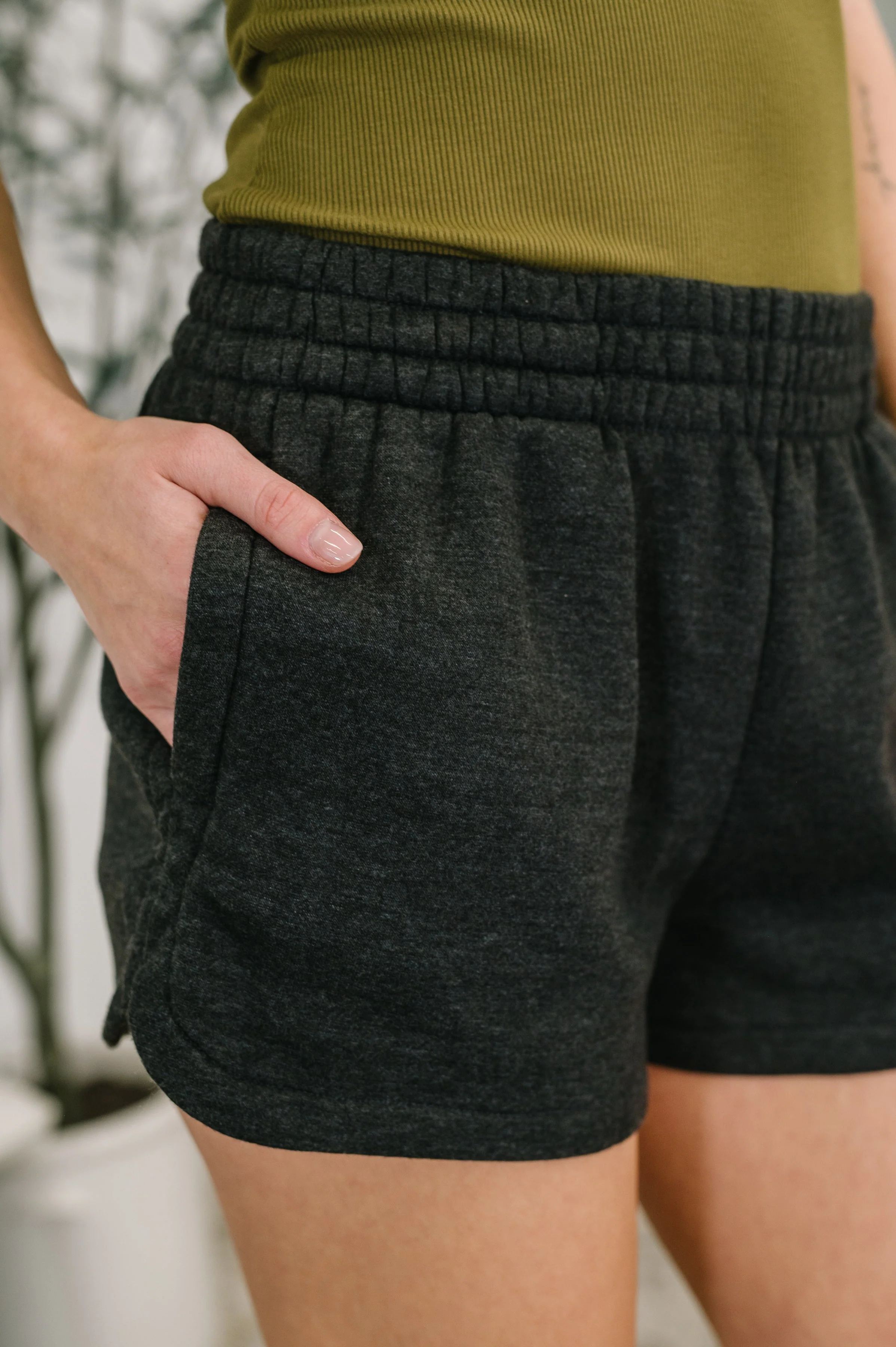 Daily Routine  Mineral Wash Shorts in Black - Image 2