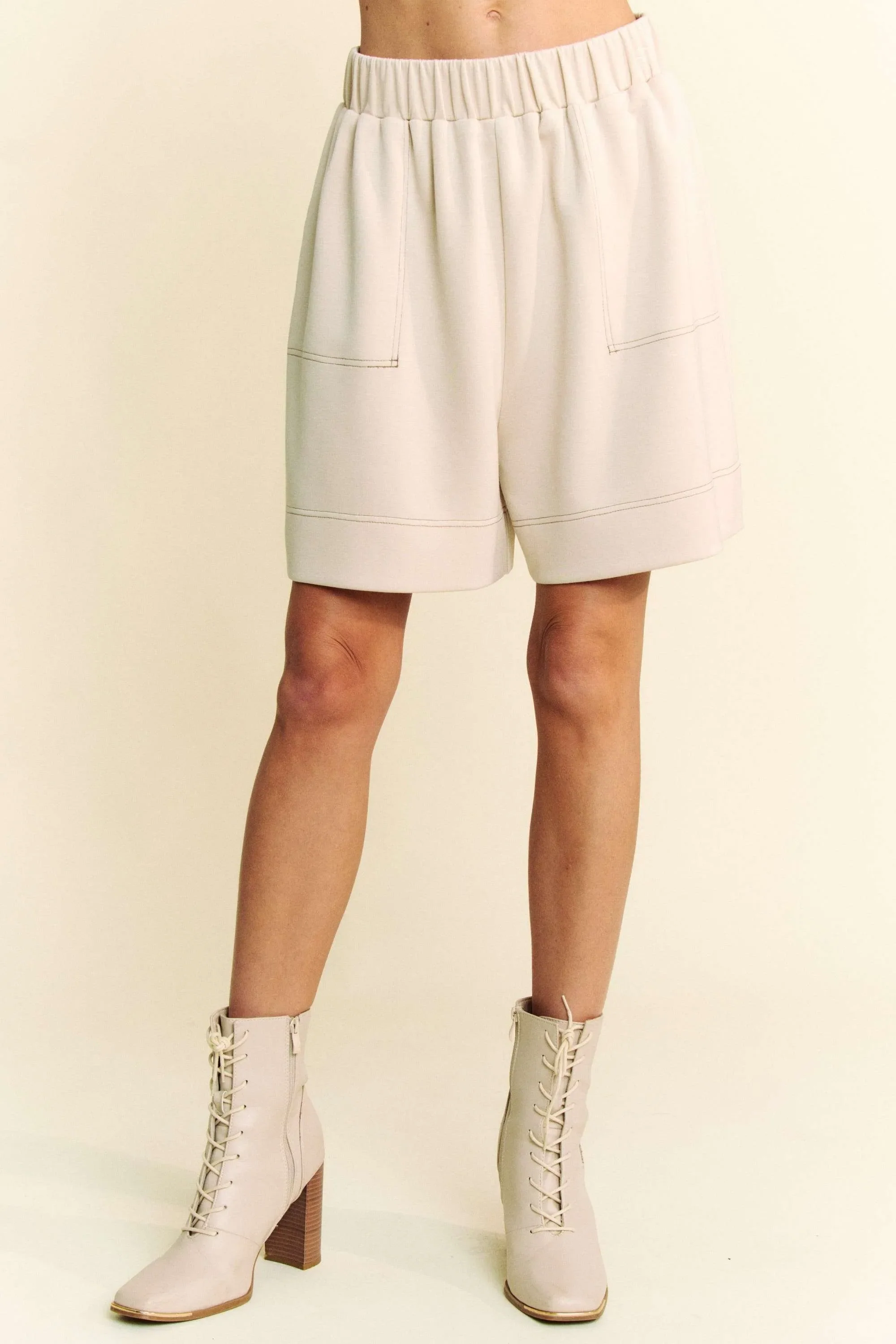 Davi & Dani Contrast Seam Top and Short Set - Image 6