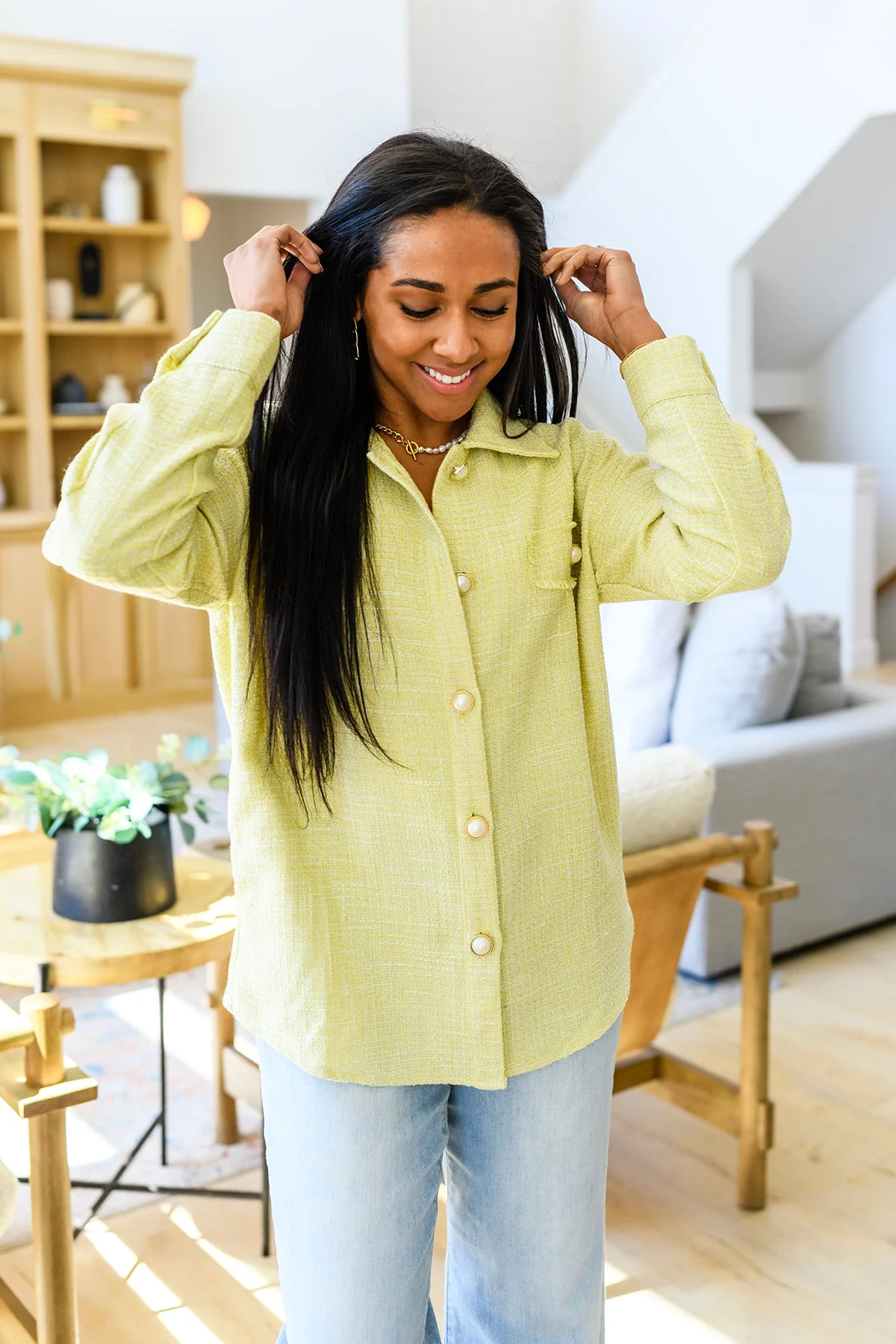 Daydreams Shacket in Yellow - Image 6