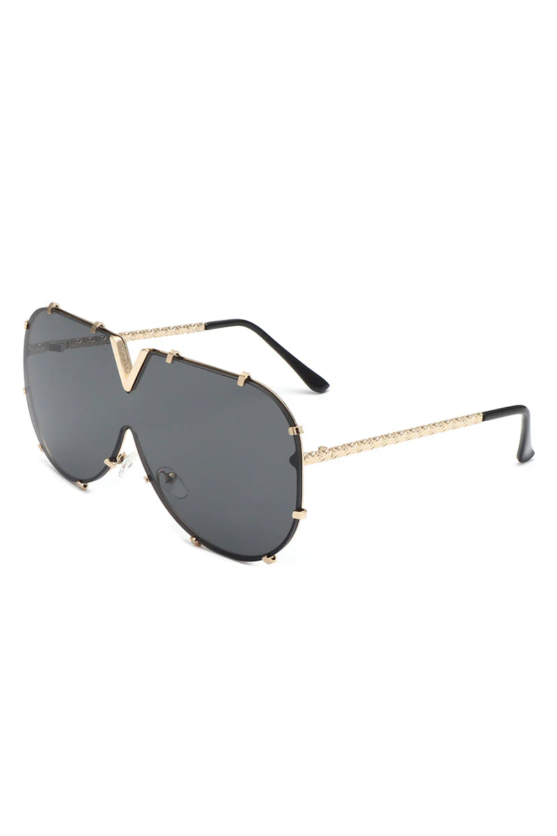 Dazzle - Oversized Luxury Aviator Sunglasses - Image 3
