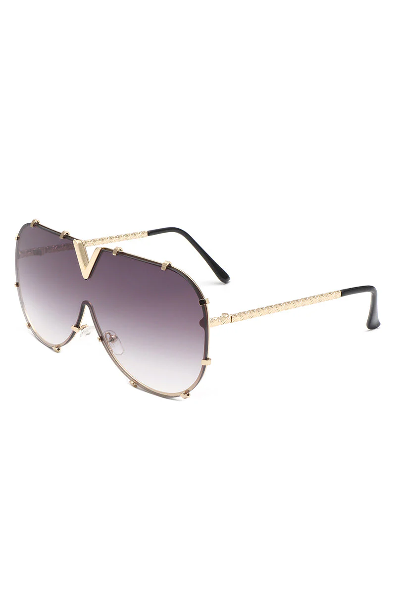 Dazzle - Oversized Luxury Aviator Sunglasses - Image 7