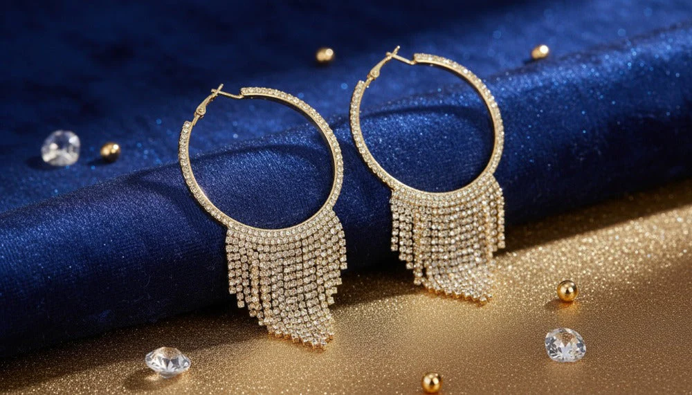 Dazzling Tassel Hoop Earrings