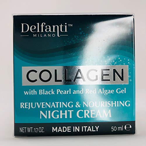Delfanti-Milano • COLLAGEN REJUVENATING AND NOURISHING Night Cream • Face and Neck Moisturizer with BLACK PEARL and RED ALGAE GEL• Made in Italy - Image 2