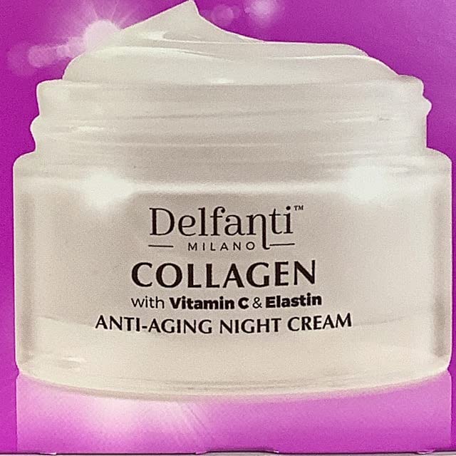 Delfanti-Milano • COLLAGEN with VITAMIN C & ELASTIN • Rejuvenating & Nourishing • Anti-Aging Night Cream • Face and Neck Moisturizer • Made in Italy - Image 4