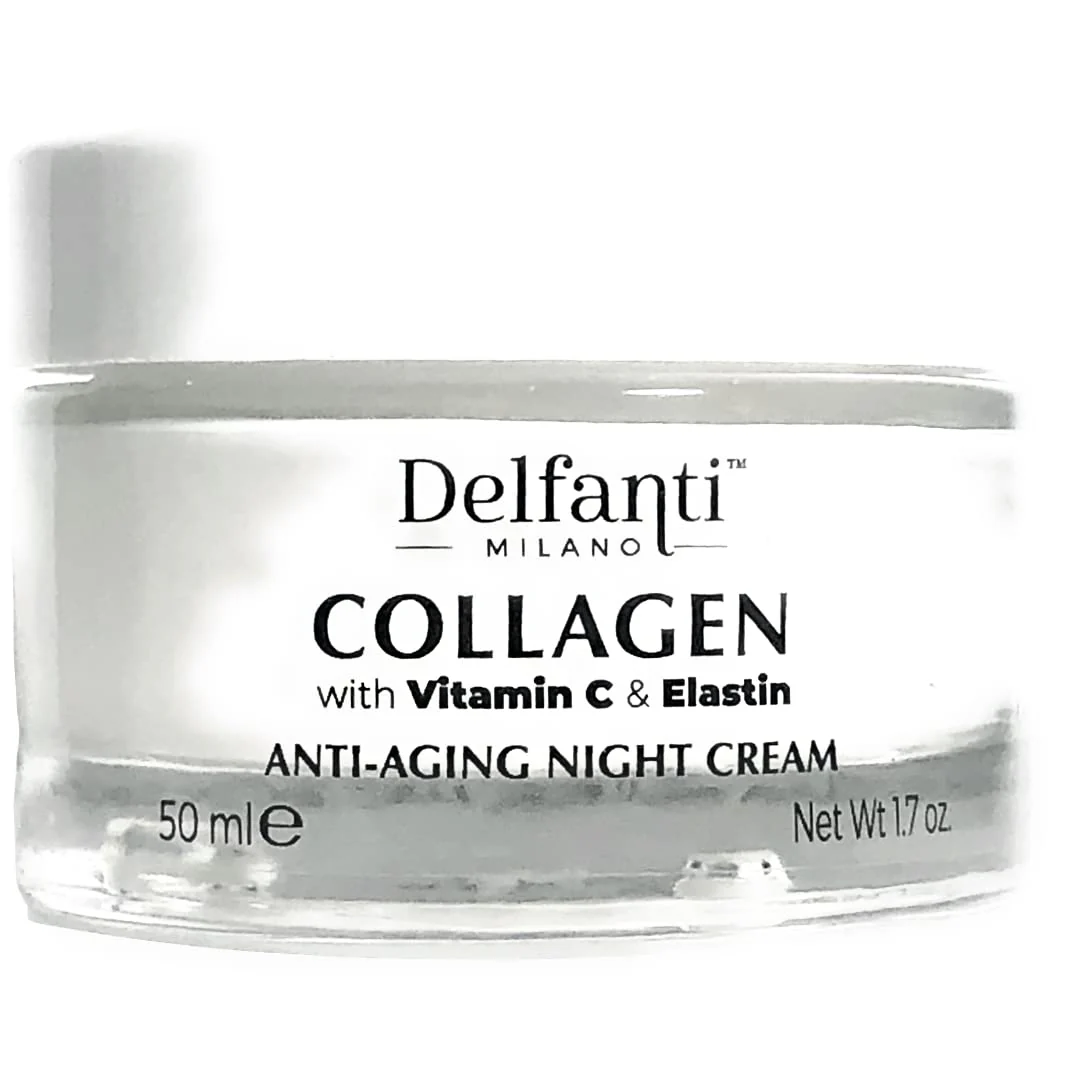 Delfanti-Milano • COLLAGEN with VITAMIN C & ELASTIN • Rejuvenating & Nourishing • Anti-Aging Night Cream • Face and Neck Moisturizer • Made in Italy - Image 5