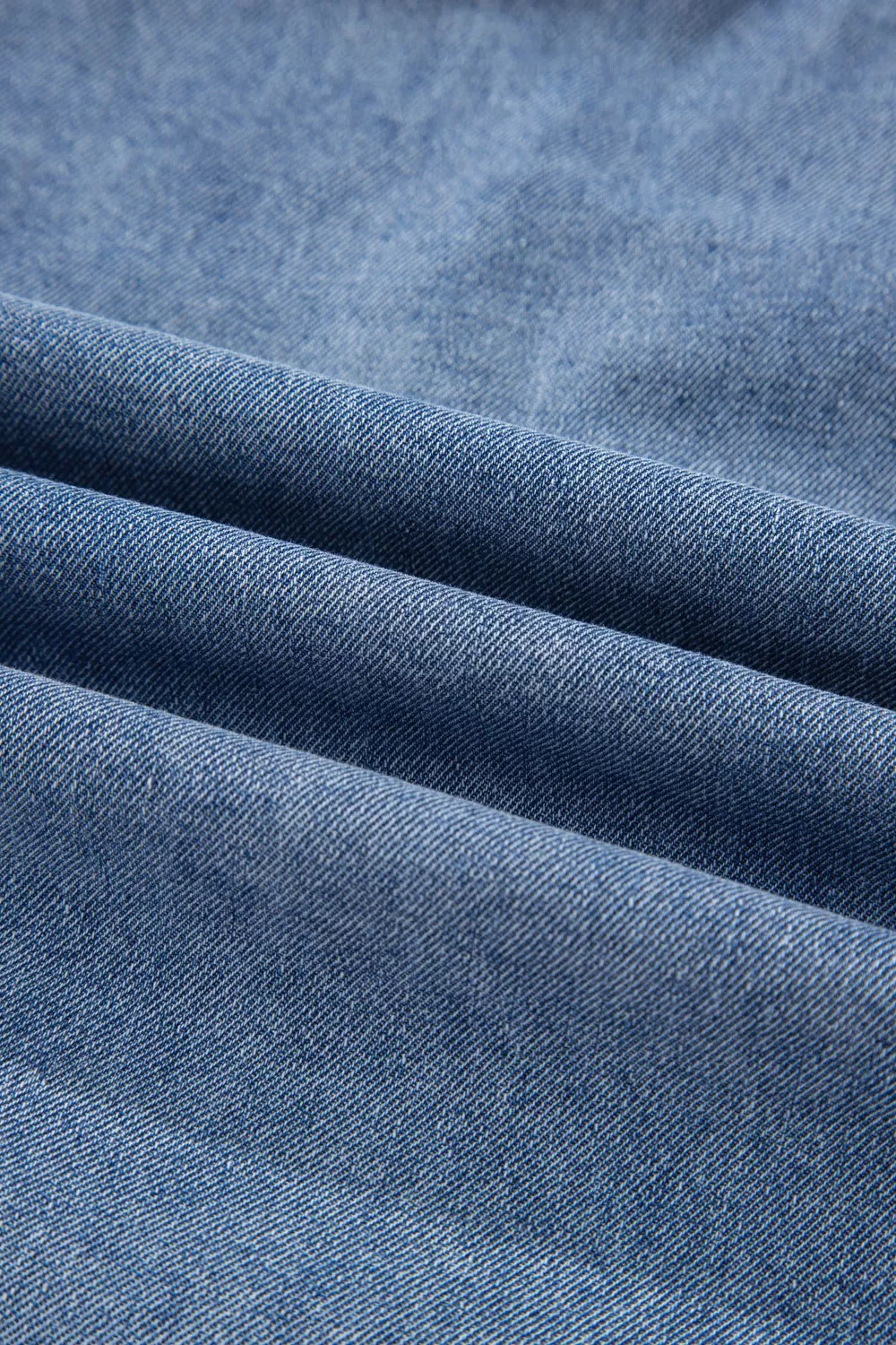 Denim Pleated Patchwork Sleeveless Top - Image 11