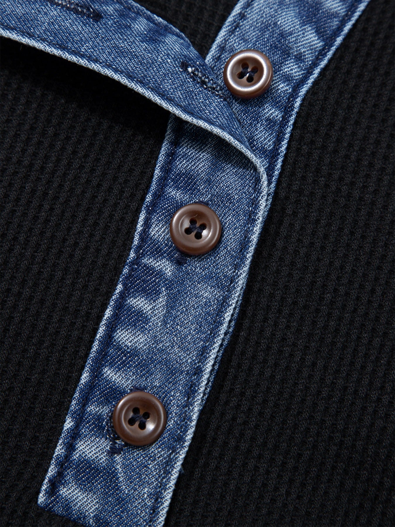 Denim Trim Button Detail Top - Image 6