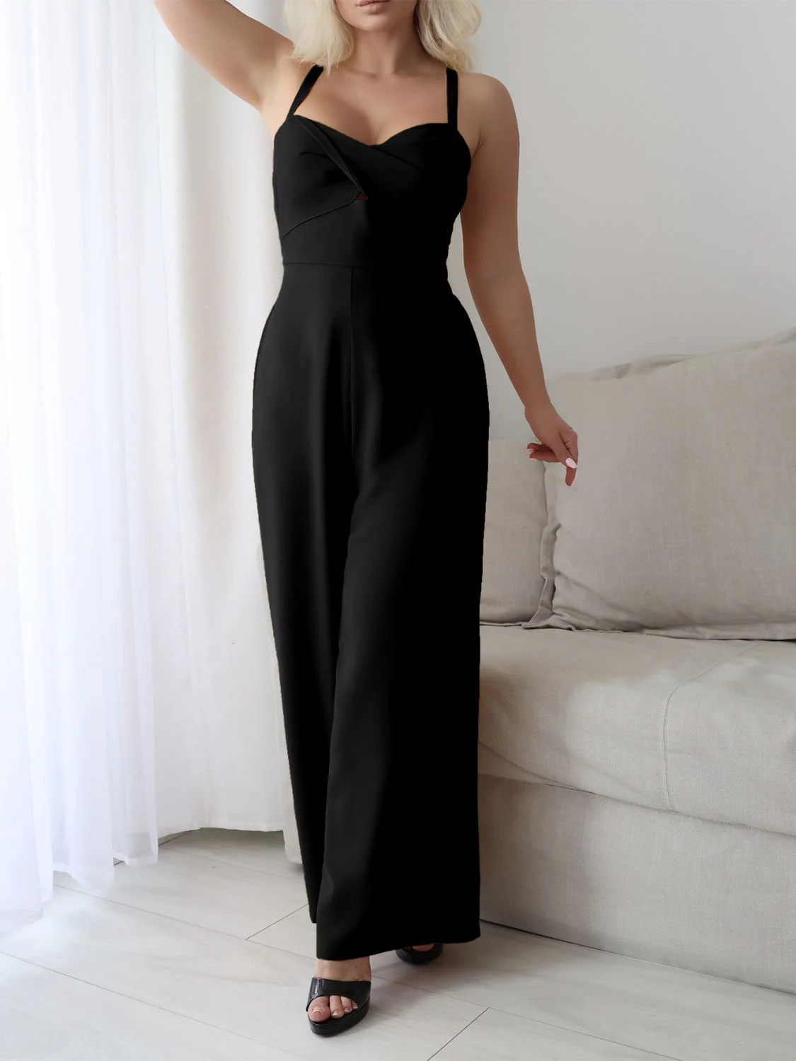 Devine Tie Back Backless Crisscross Jumpsuit - Image 10