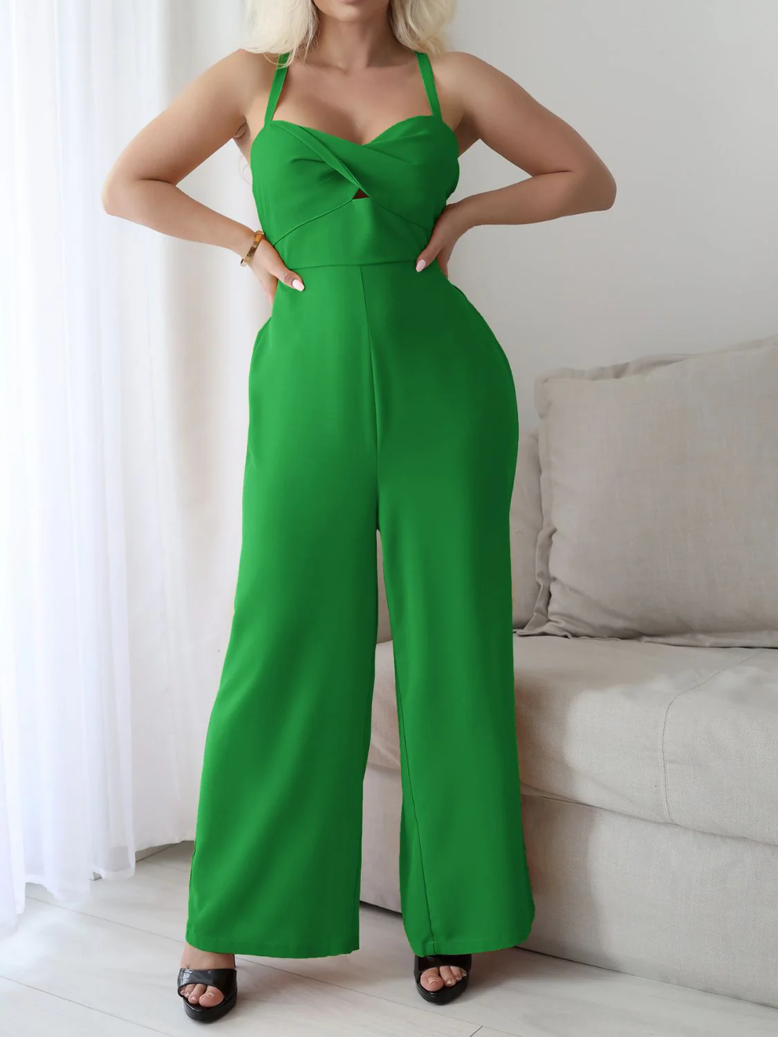 Devine Tie Back Backless Crisscross Jumpsuit - Image 25