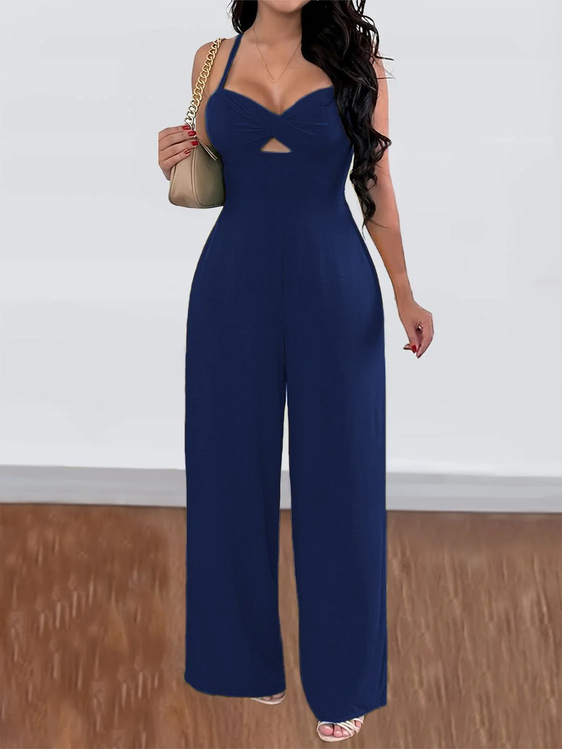 Devine Tie Back Backless Crisscross Jumpsuit - Image 3
