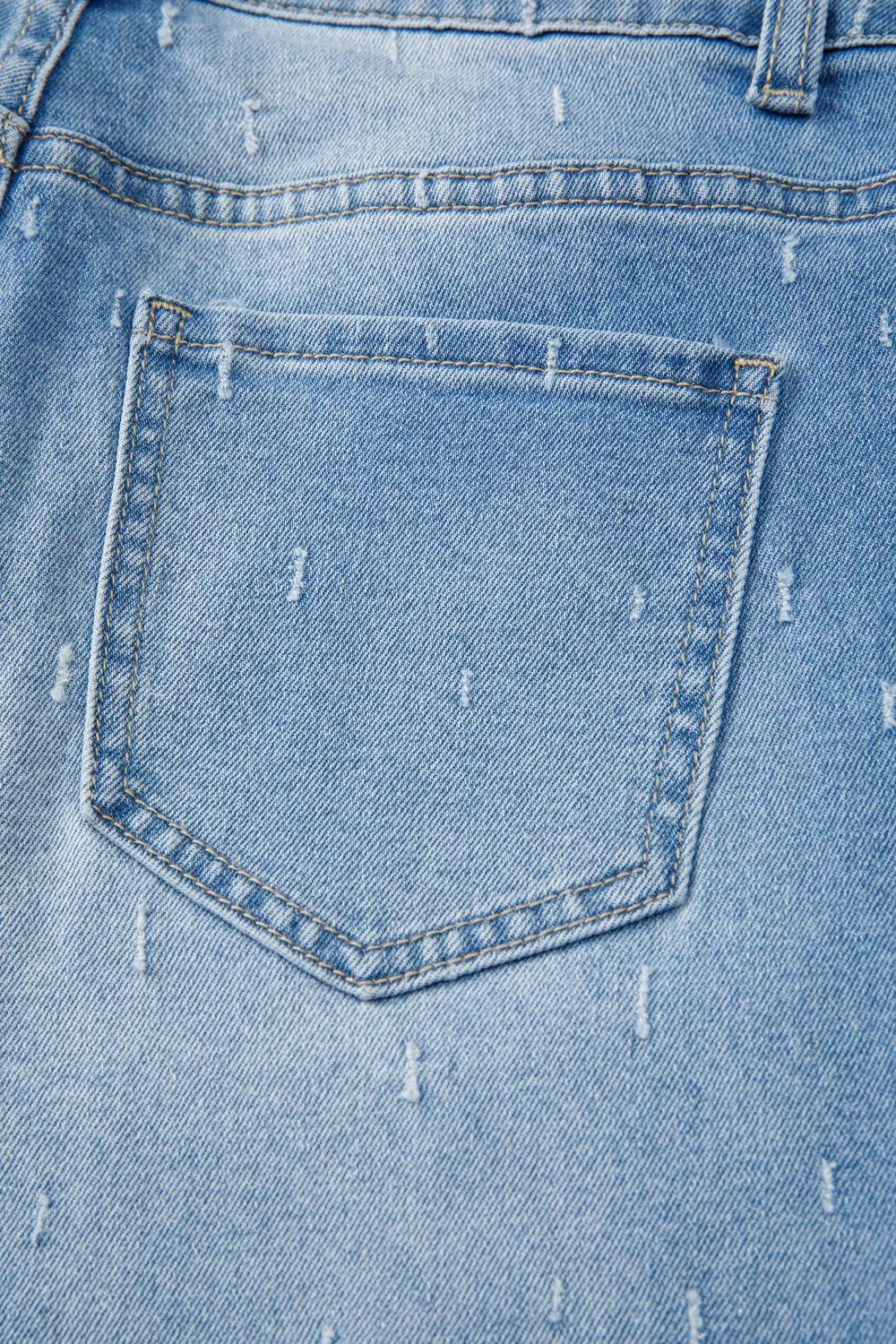 Distressed Detail Tummy Control Raw Hem Jeans - Image 13