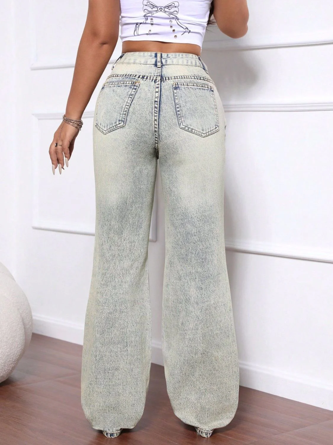 Distressed High Waist Jeans - Image 5